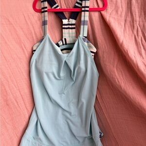 Lululemon Tank Racerback Blue with build in sports bra